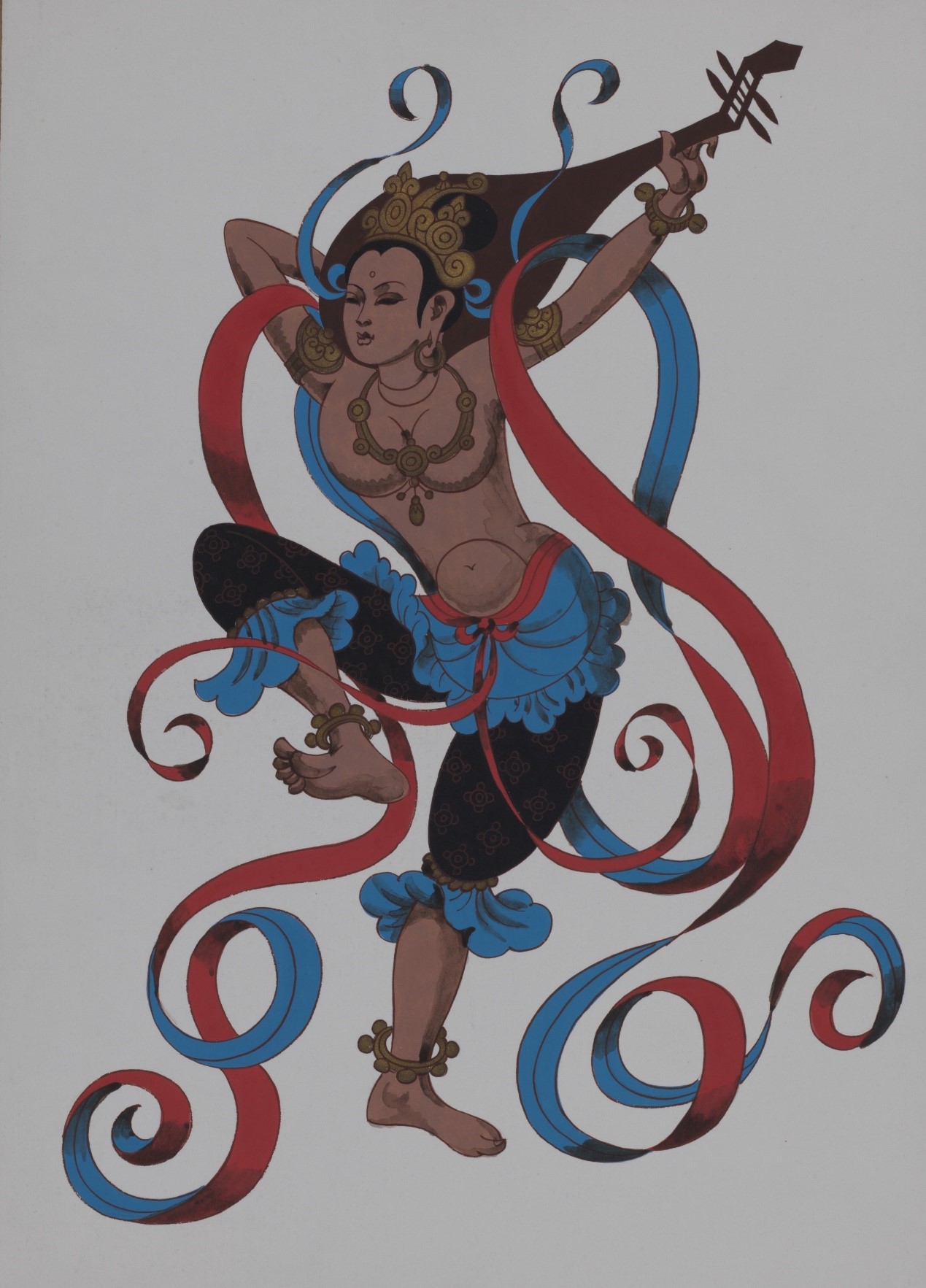 <h2>《敦煌乐舞》之一</h2><p>作者：周令钊</p><p>创作年代：1980年</p><p>规格：110cm×80cm</p>